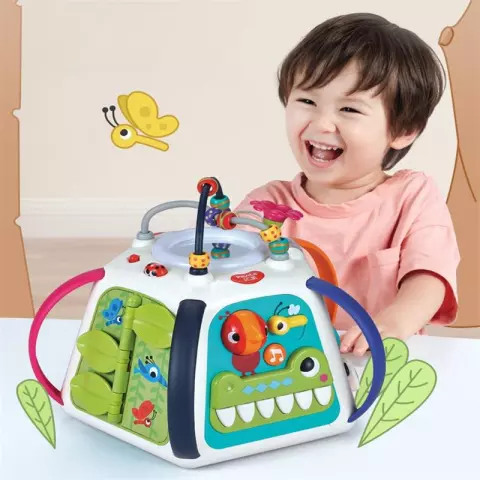 תיבת פעילות חיות ביער עם 18 פעילויות, אורות ואפקטים קוליים