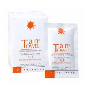 מגבון פילינג ייחודי להסרת/הכנת שיזוף עצמי TANTOWEL - חבילה 10 יח