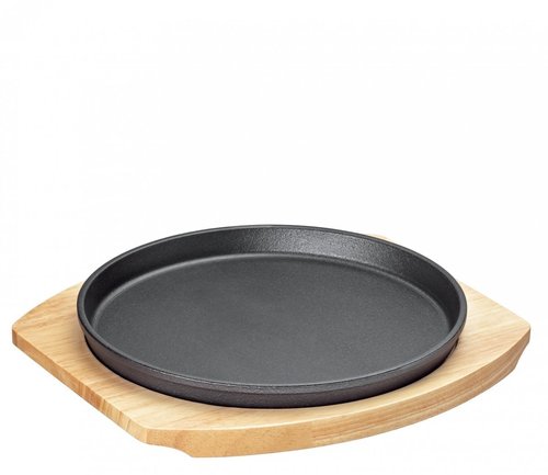 פלטת הגשה עגולה עם לוח עץ serving plate