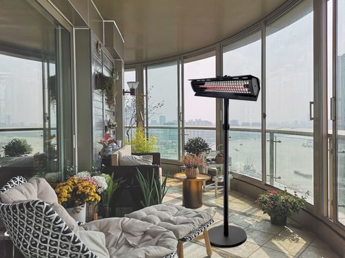 מחמם חוצות חשמלי עמוד מלבני 2500W צבע שחור AMC37094