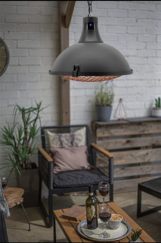מחמם חוצות חשמלי תלוי + שלט 900W/1200W/2100W  (צבע שחור) AMC37130