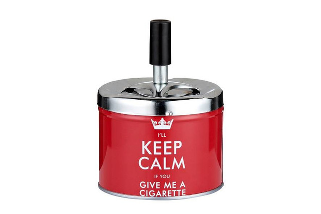מאפרה מסתובבת אדומה 9.5 ס"מ KEEP CALM