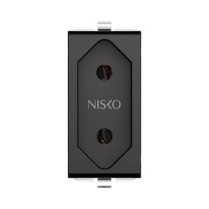 שקע דו פיני 1 מודול שחור ניסקו סוויץ' Nisko