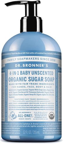 סבון סוכר אורגני - קלאסי (Unscented) - 355 מ