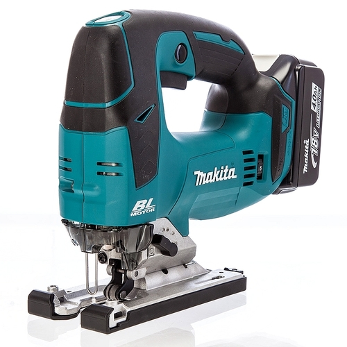 מסור אנכי נטען מתח 18V מנוע BL הכולל 2 סוללות 4.0 אמפר ומטען מהיר חכם דגם MAKITA DJV182 מקיטה