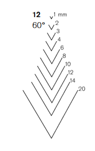 מפסלת ישרה בצורת V - דגם  Pfeil 12/12
