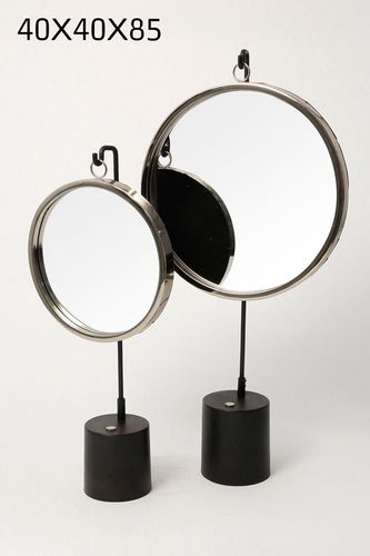 מראה אפור על בסיס שיש BRASSNICKEL