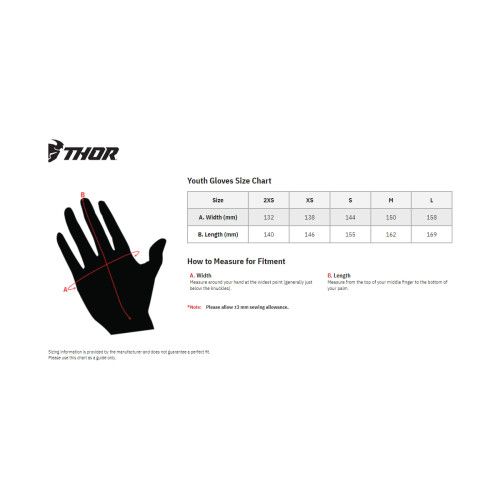 THOR SPCTRM YTH BLACK כפפות לילדים