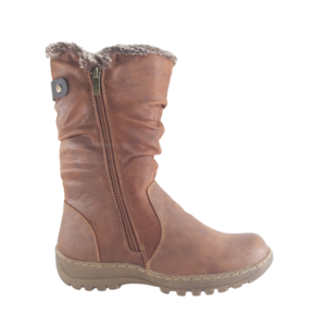 מגפון פרווה רוכסן בצבע קאמל | 36-41 | AMERICAN FLEX GOOSE 200601