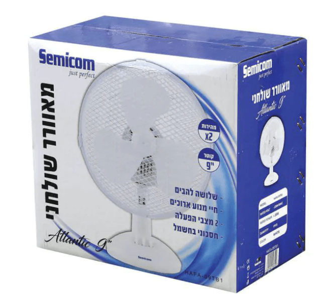 ‏מאוורר שולחן מאוורר שולחני 9" HAFA-09TB Semicom