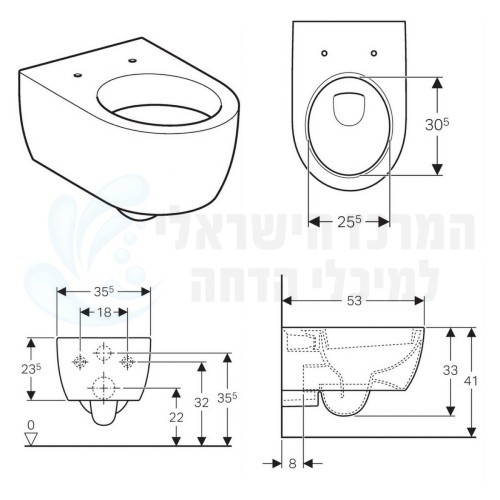 GEBERIT LUXURY | מיכל Sigma + לחצן + אסלה iCON RimFree + מושב אסלה הידראולי גבריט מקורי!