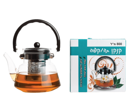 קנקן תה | קפה | ניתן להשתמש בג | כירה | עמיד באש ישירה | 800 מ"ל 