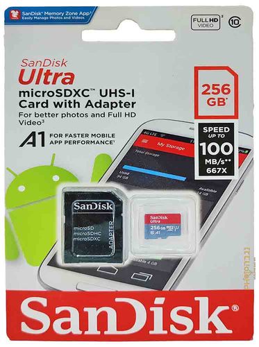 כרטיס זיכרון Sandisk Ultra Micro SDXC 256GB SDSQUAR-256G