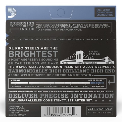 זוית נוספת D'Addario EPS530 Extra Super Light Electric Guitar Strings