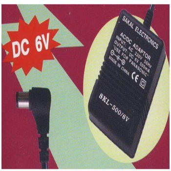 שנאי ספק כוח טרנספורמטור 6V 0.5A עם תו תקן פלוס פנימי / מינוס פנימי לבחירה