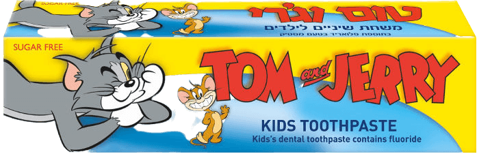 משחת שיניים טום וג'רי | מכיל 50 מ"ל | בתוספת פלואריד | בטעם מסטיק | טרופיקל | Tropical