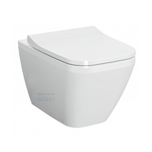 VitrA 7082B003-0075 | אסלה תלויה Integra Rim-Ex מרובעת לבנה כולל מושב דק אינטגרה ויטרה.