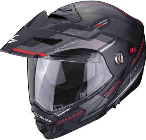קסדה דו שימושית שחור / אדום מט - SCORPION EXO ADX- 2 CARRERA