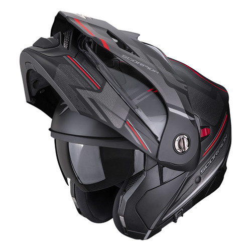 קסדה דו שימושית שחור / אדום מט - SCORPION EXO ADX- 2 CARRERA