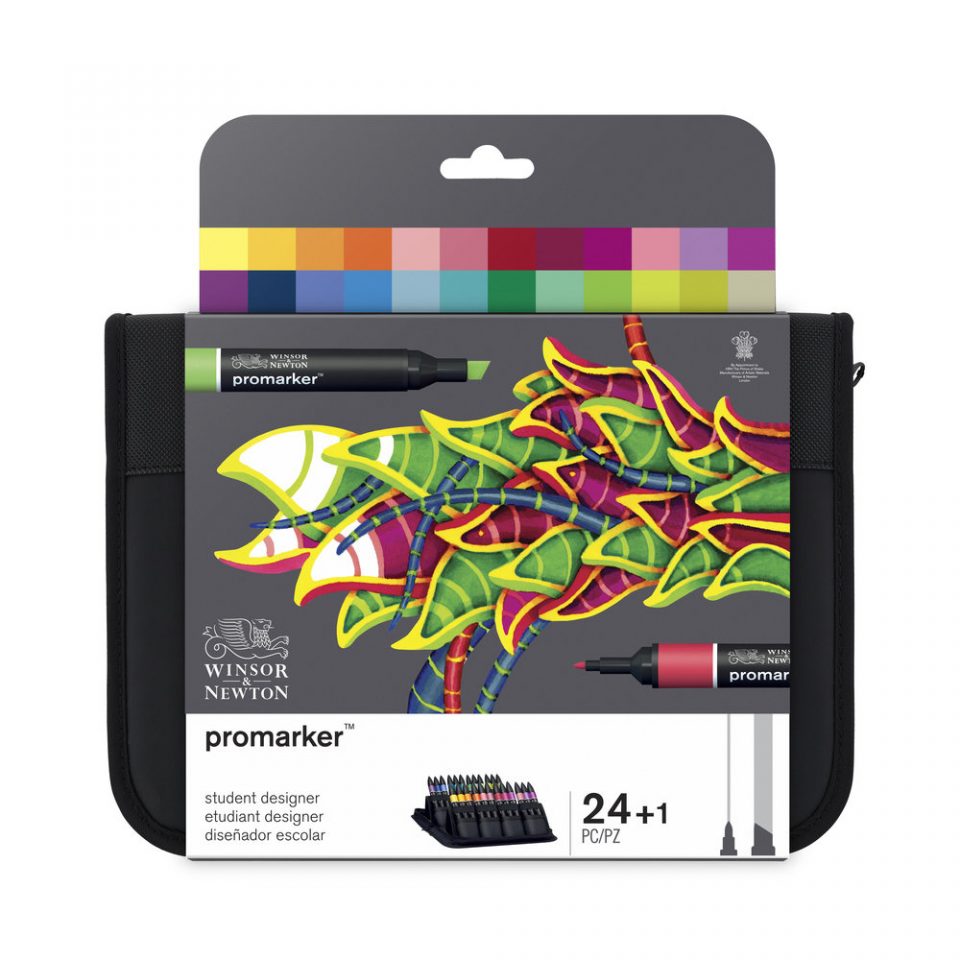 סט של 24 מרקרים מקצועיים לאיור בנרתיק Promarker Wallet set