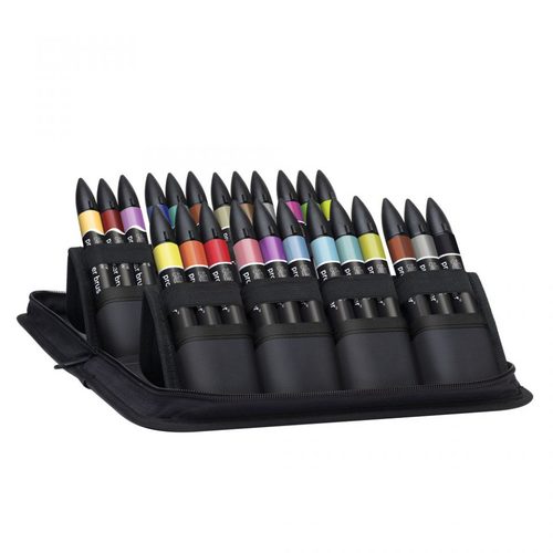 סט 24 מרקרים מקצועיים לאיור בנרתיק Promarker Wallet set (Mixed Marker)