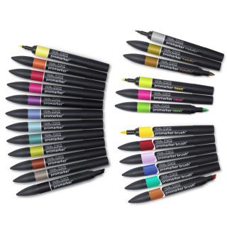 סט 24 מרקרים מקצועיים לאיור בנרתיק Promarker Wallet set (Mixed Marker)