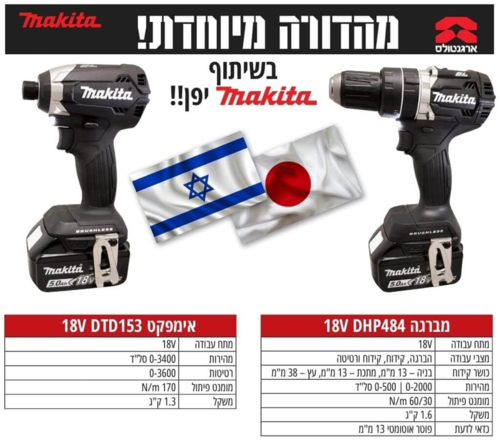 סט אימפקט ומקדחה DLX2180TXB 18V+מתנות