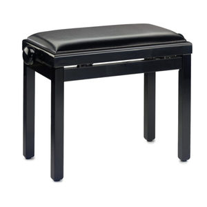 כיסא פסנתר שחור מבריק מושב דמוי עור Stagg PB39 BKP SBK