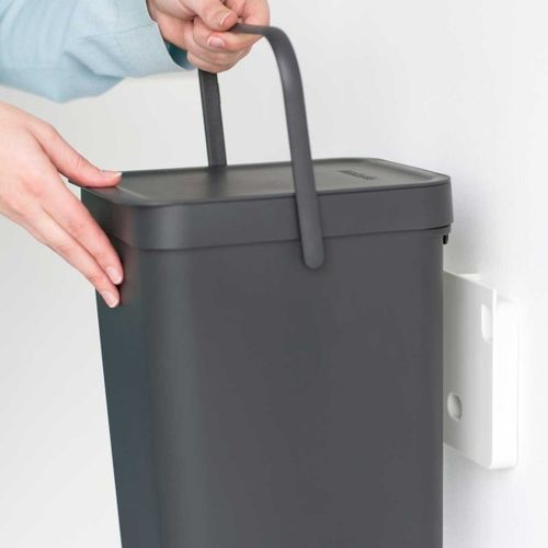 פח הפרדה 12 ליטר פלסטיק, אפור Brabantia
