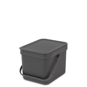פח הפרדה 6 ליטר פלסטיק, אפור Brabantia
