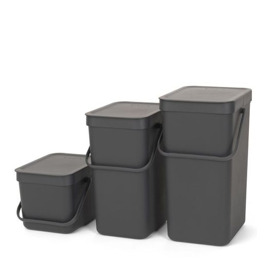 פח הפרדה 6 ליטר פלסטיק, אפור Brabantia