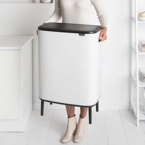 פח אשפה טאץ' 60 ליטר, BO לבן Brabantia