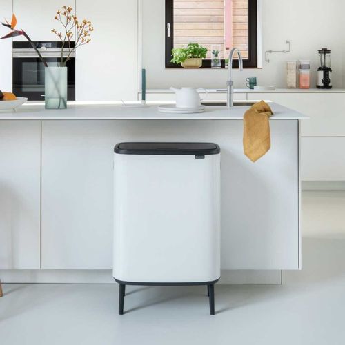 פח אשפה טאץ' 60 ליטר, BO לבן Brabantia