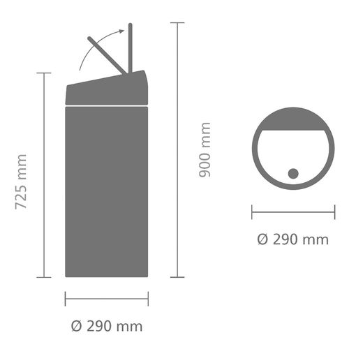 פח אשפה טאץ 30 ליטר מבריק Brabantia