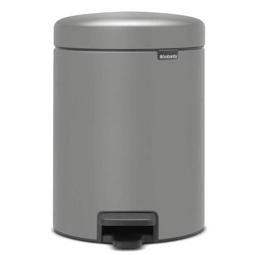 פח אשפה עגול 5 ליטר, אפור בטון Brabantia