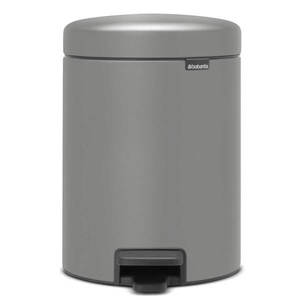 פח אשפה עגול 5 ליטר, אפור בטון Brabantia