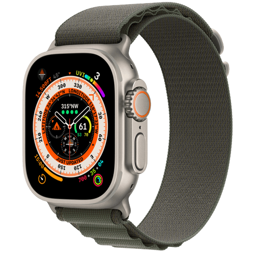 Apple Watch Ultra 49mm Titanium Case Alpine Loop GPS + Cellular רשמי