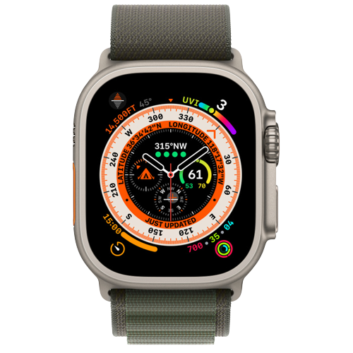 Apple Watch Ultra 49mm Titanium Case Alpine Loop GPS + Cellular רשמי