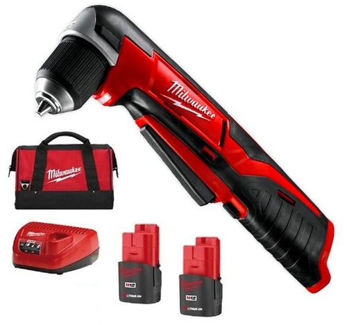מברגה/מקדחה 12V זוויתית עם 2 סוללות Milwaukee 2A