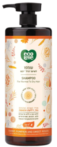 שמפו כתום לשיער רגיל-יבש 1 ליטר ecolove