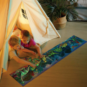 פאזל ענק 200 חלקים זוהר בחושך - דינוזאורים