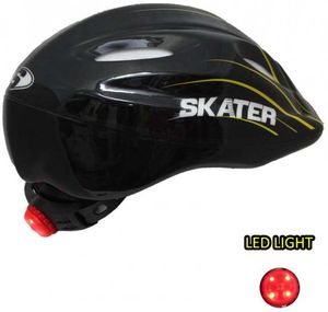 קסדה בטיחותית לילדים עם מנגנון הרחבה ונורת לד אחורית 3 מצבים - M שחור