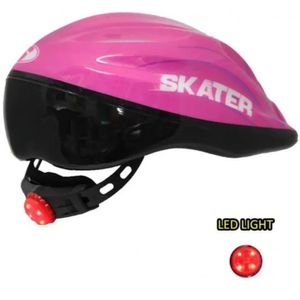 קסדה בטיחותית לילדים עם מנגנון הרחבה ונורת לד אחורית 3 מצבים - M ורוד