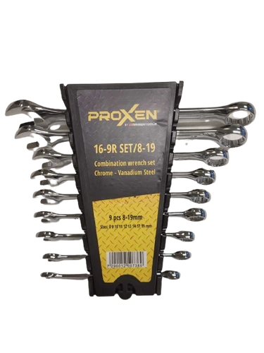 סט מפתח רינג/פתוח מפלדת כרום ונדיום PROXEN Combination דגם 16-9R SET/8-19 0