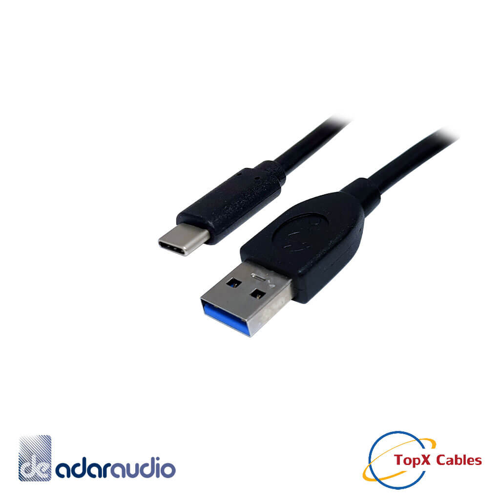 כבל USB 3.1 מהיר עם תקע C ל-A זכר 1.5 מטר