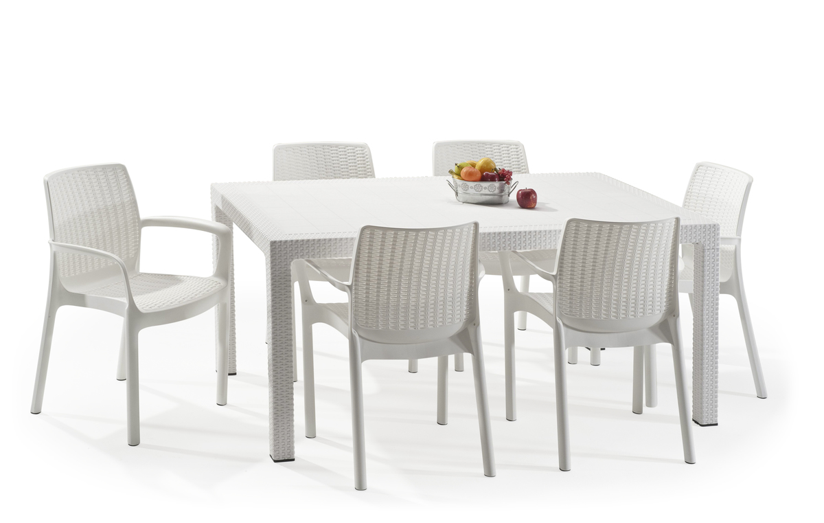 סט מלודי- שולחן ו-6 כסאות באלי MELODY SET לבן 231170