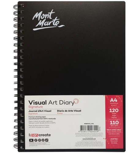 ספר סקיצה A4 כריכה קשה עם ספירלה VISUAL ART DIARY