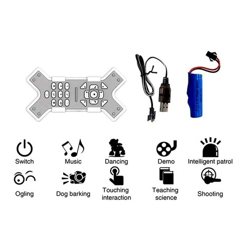 רובוט כלב משטרה על שלט הולך, מדבר, נובח, רוקד ויורה חצים ממשגר על הגב