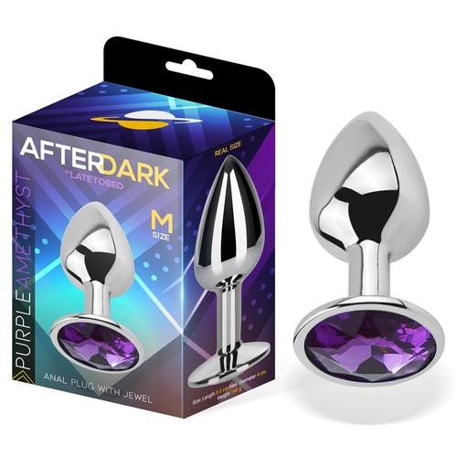 פלאג אנאלי ממתכת בגודל בינוני Afterdark  - Purple Amethyst