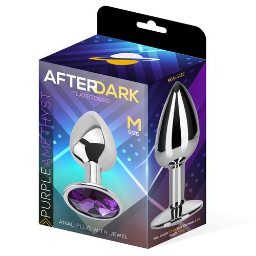 פלאג אנאלי ממתכת בגודל בינוני Afterdark  - Purple Amethyst